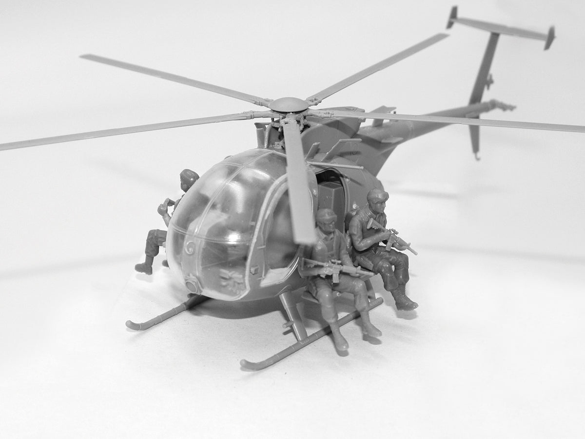 ICM 1/48 Delta Force Assault Team with MH-6J Helicopter Helicopter Scale Model Kit
