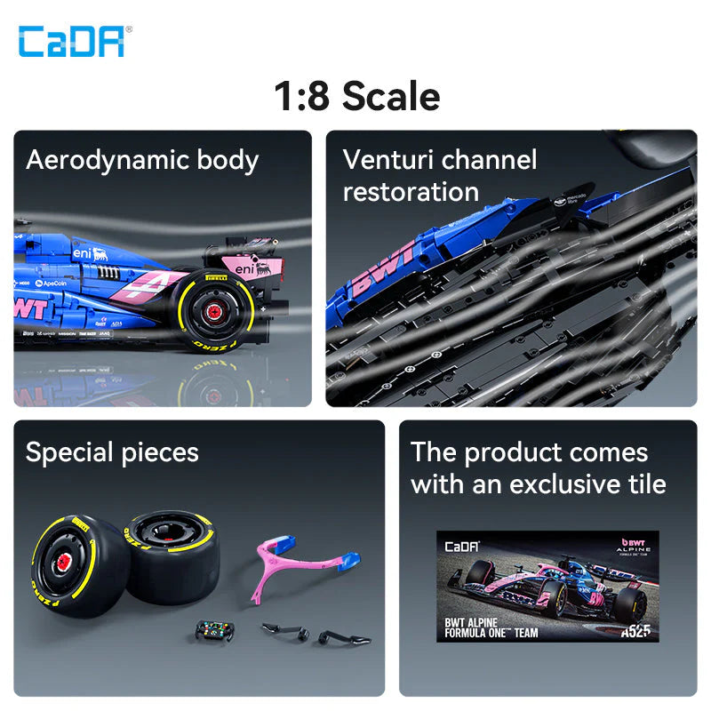 CaDA 1:8 BWT Alpine F1 Team A525 Racing Car 2173 pcs C64012W