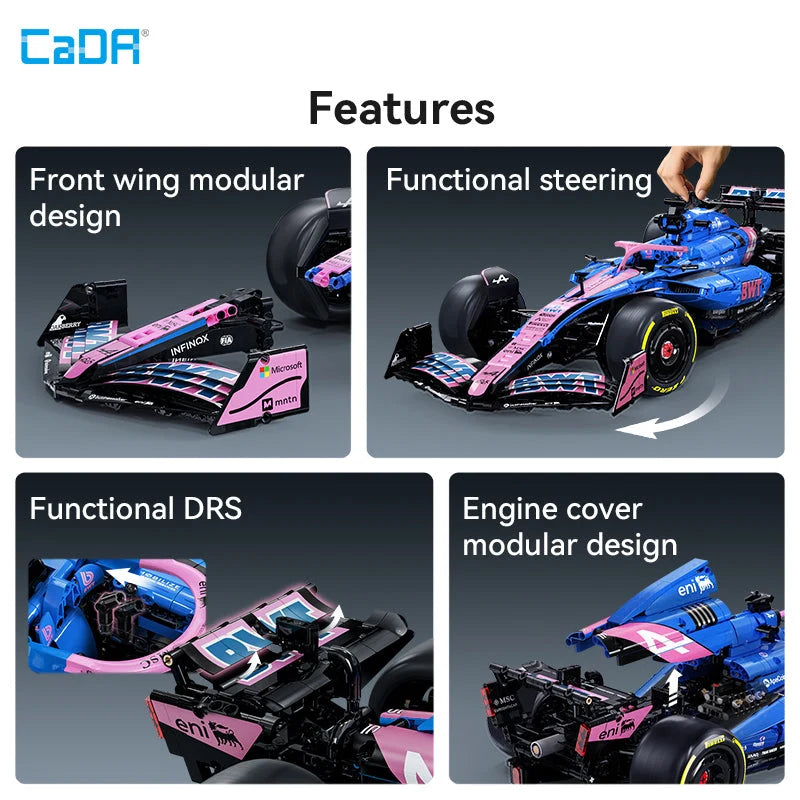 CaDA 1:8 BWT Alpine F1 Team A525 Racing Car 2173 pcs C64012W