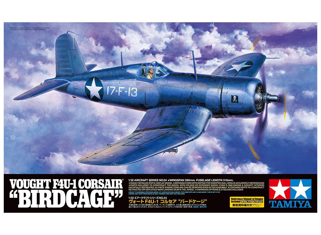 Tamiya 1/32 Vought F4U-1 Corsair Birdcage Model Aircraft Scale Kit 60324