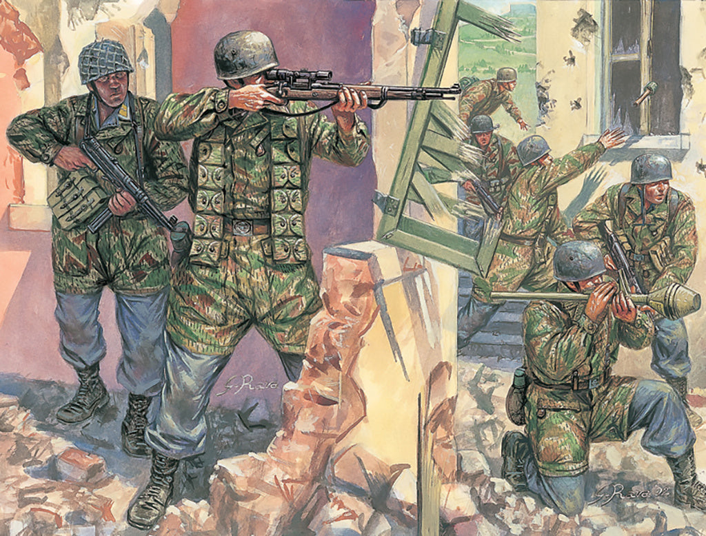Italeri model figures kit 1/72 WWII- GERMAN PARATROOPERS 6045