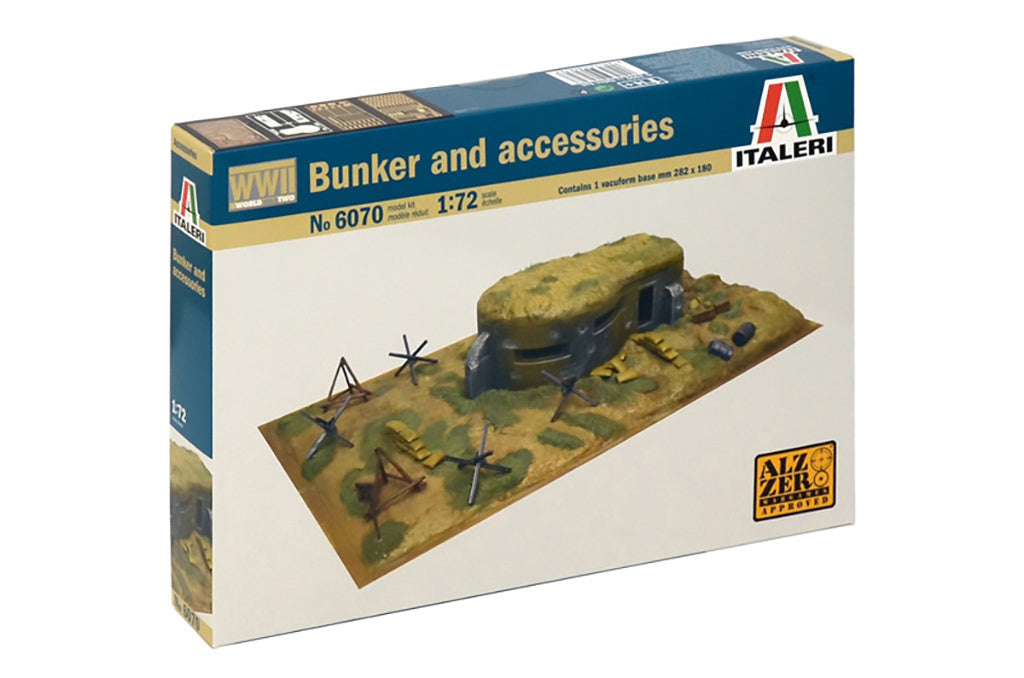 Italeri 1:72 WWII-BUNKER  AND ACCESSORIES DIORAMMER Scale Model Kit 6070 WARGAMING