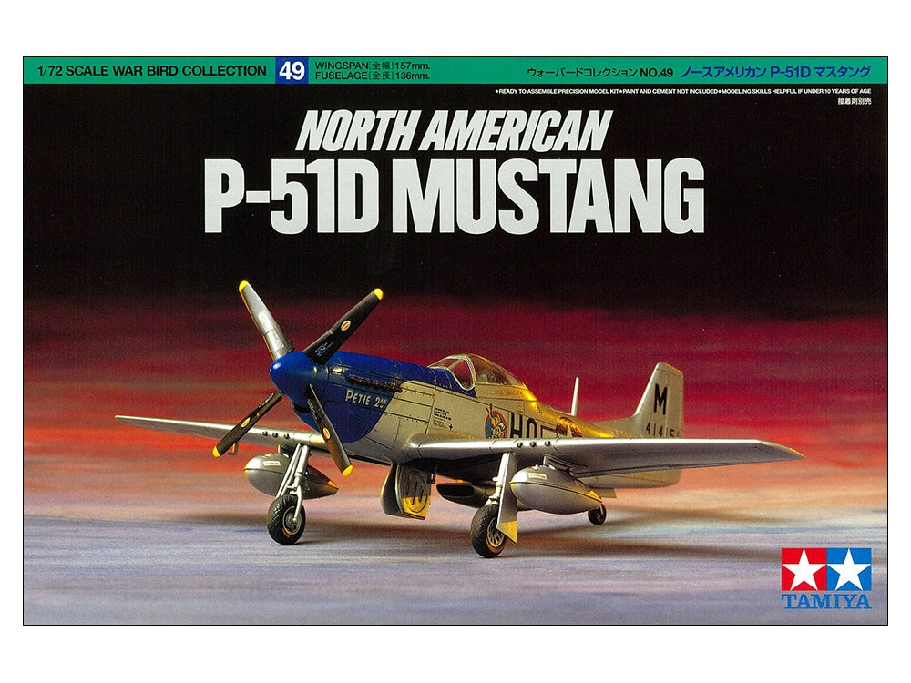 Tamiya 1/72 P-51D MUSTANG Fighter Scale Model Kit 60749