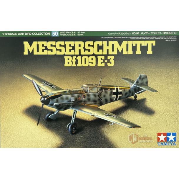 Tamiya 1/72 Messerschmitt Bf109E-3 Fighter Plane Scale Model Set 60750
