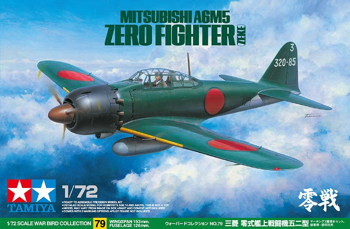 Tamiya 1/72 MITSUBISHI A6M5 (ZEKE) - ZERO FIGHTER Plane Model Kit