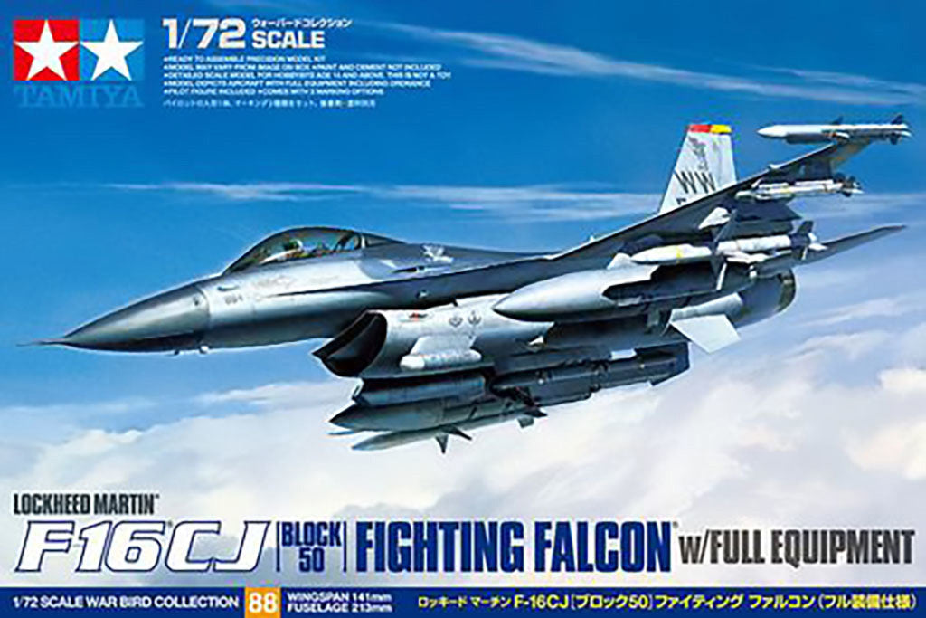 Tamiya 1/72 F-16CJ Block 50 Fighting Falcon with Full Equipment model Set 60788
