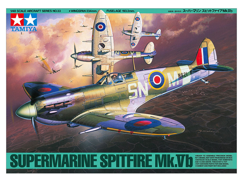 TAMIYA SUPERMARINE SPITFIRE MK.VB 1/48 SCALE PLANE MODEL KIT 61033*