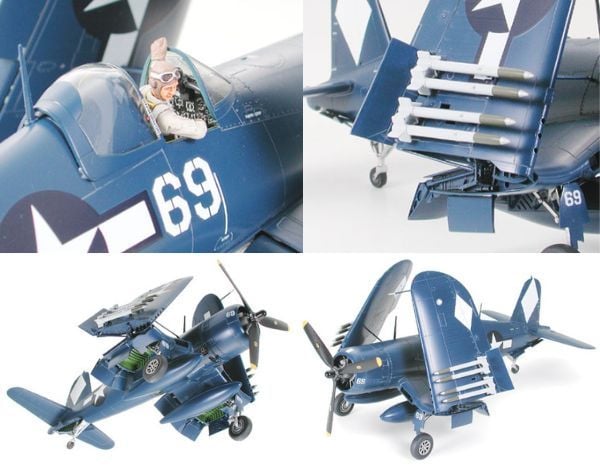 Tamiya VOUGHT F4U-1D CORSAIR W/MOTO TUG 1/48 aircraft model kit 61085