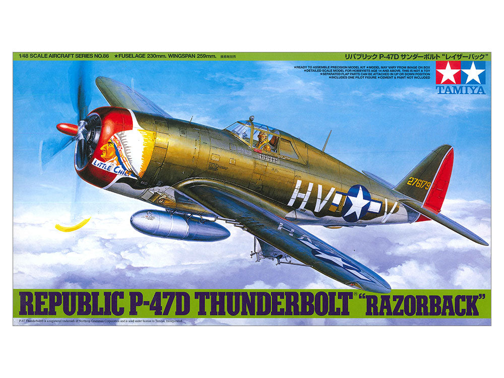 Tamiya 1/48 REPUBLIC P-47D THUNDERBOLT Fighter Plane Model Kit 61086