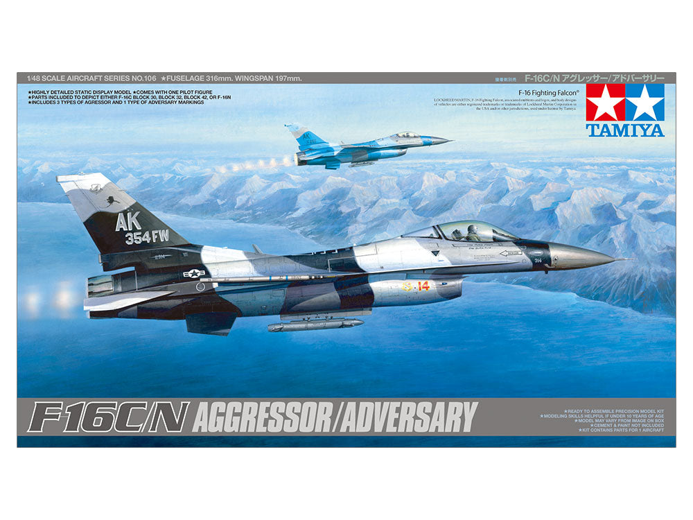Tamiya 1/48 F-16C/N "AGGRESSOR/ADVERSARY" Fighter Plane Scale Model Kit 61106