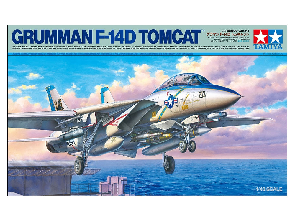 Tamiya 1/48 Grumman F-14D Tomcat Fighter Aircraft Model Kit 61118