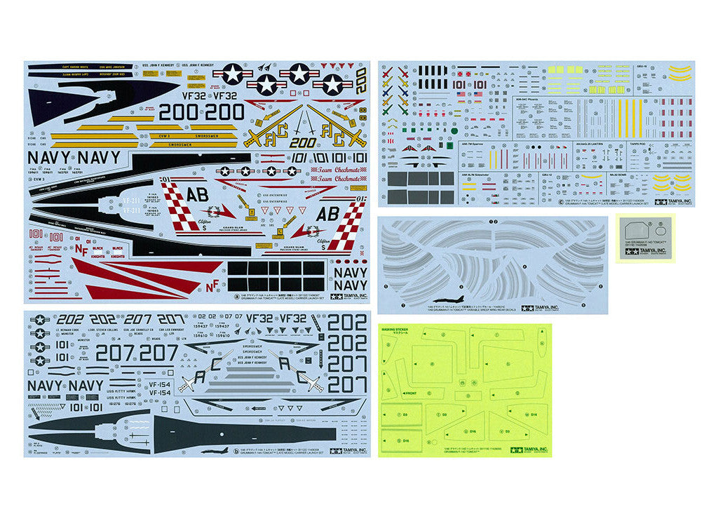 Tamiya 1/48 Grumman F-14A Tomcat (Late Model) Carrier Launch Set 61122
