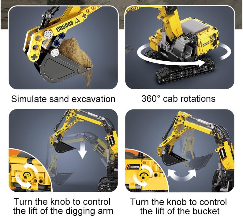 CaDA 360 Excavator Digger - 467 pcs Brick Model Kit C65003W