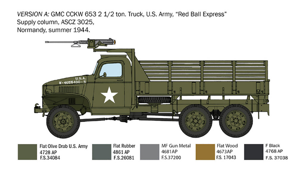 Italeri 1/35 GMC 2 1/2 Ton, 6x6  truck RR military Scale model kit 6271*