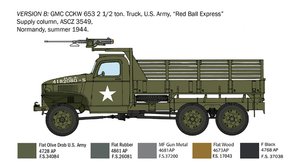 Italeri 1/35 GMC 2 1/2 Ton, 6x6  truck RR military Scale model kit 6271*