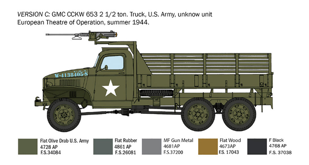 Italeri 1/35 GMC 2 1/2 Ton, 6x6  truck RR military Scale model kit 6271*