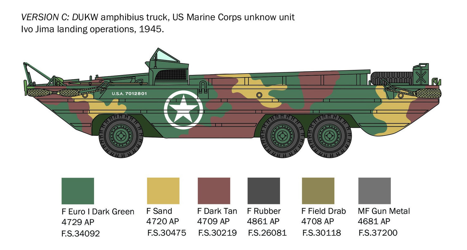 Italeri model military kit 1/35  DUKW Amphibious GMC Truck 6392