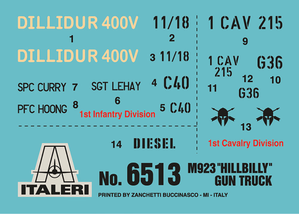 Italeri model military kit 1/35 M923 "HILLBILLY" Gun Truck 6513