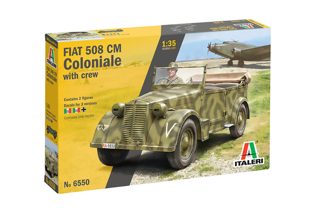 Italeri  1/35 FIAT 508 CM “Coloniale” with crew scale model military kit 6550