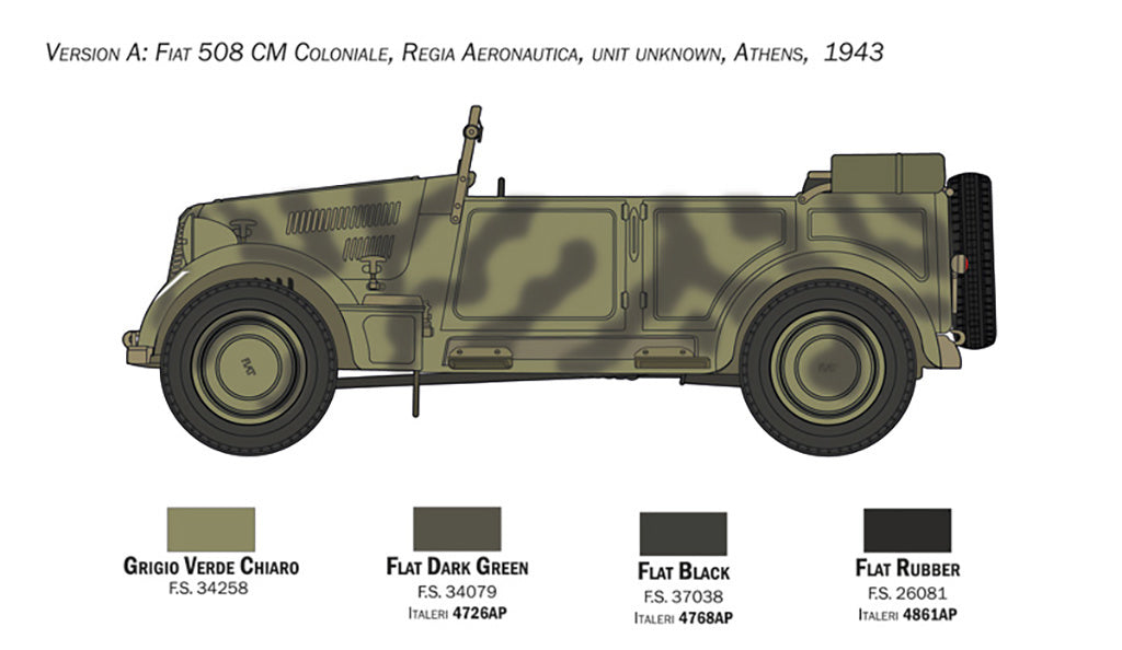 Italeri  1/35 FIAT 508 CM “Coloniale” with crew scale model military kit 6550