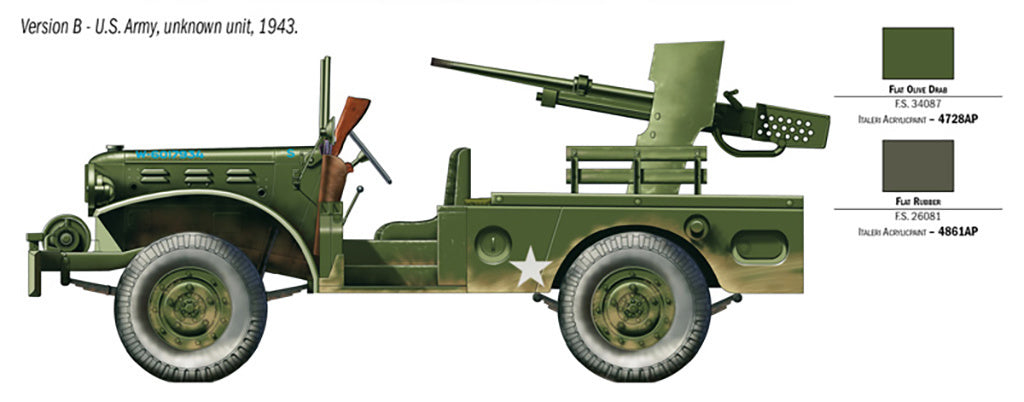 Italeri 1/35 37 mm Gun Motor Carriage M6 Jeep Scale Model kit 6555