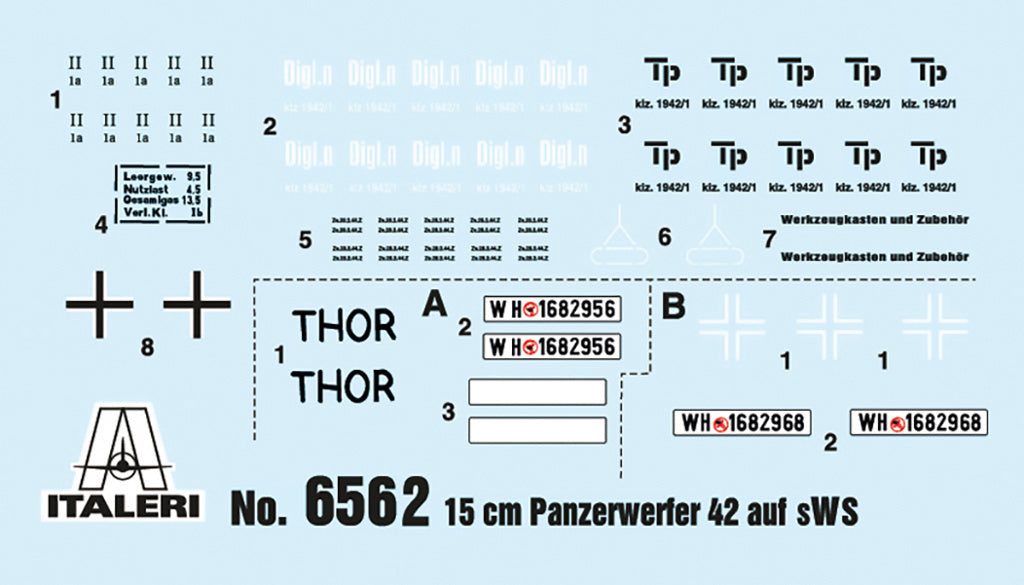 Italeri 1/35 15cm Panzerwerfer 42 auf SWS Military Model Vehicle 6562