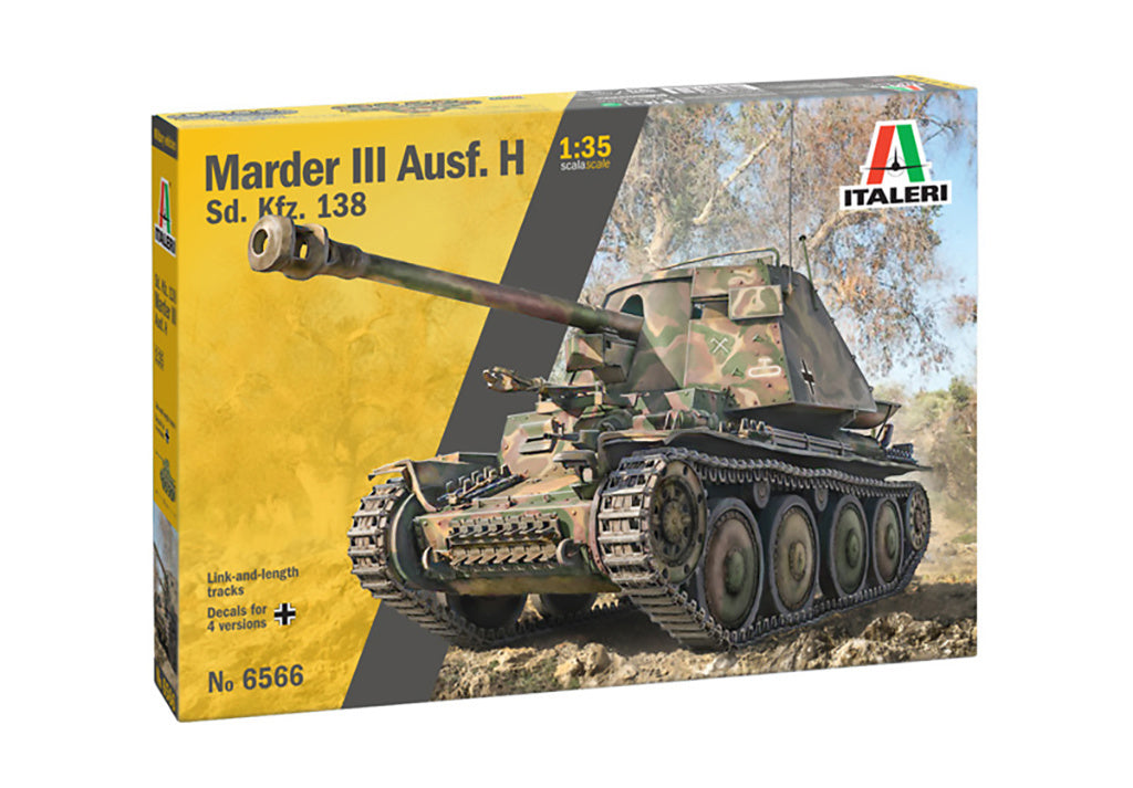 Italeri 1/35 Sd.Kfz 138 Ausf. H Marder III Tank  with crew model kit 6566
