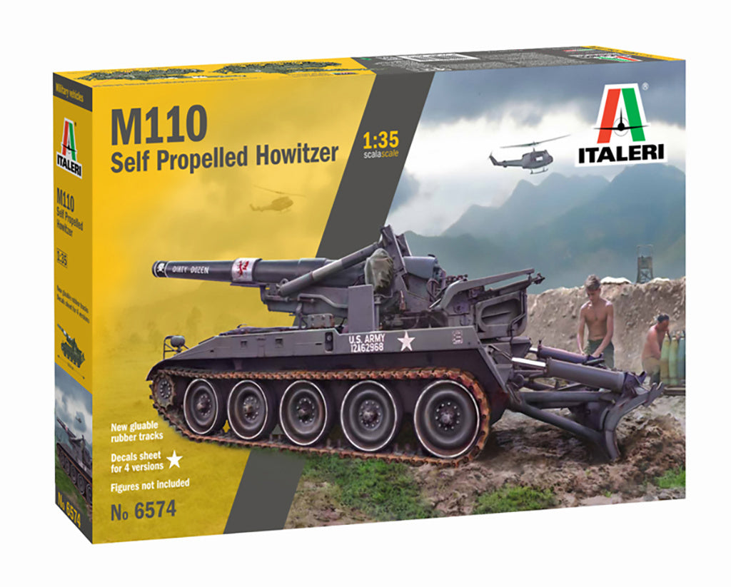 Italeri M110 Self Propelled Howitzer 1/35 Military scale model Kit 6574