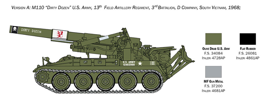 Italeri M110 Self Propelled Howitzer 1/35 Military scale model Kit 6574