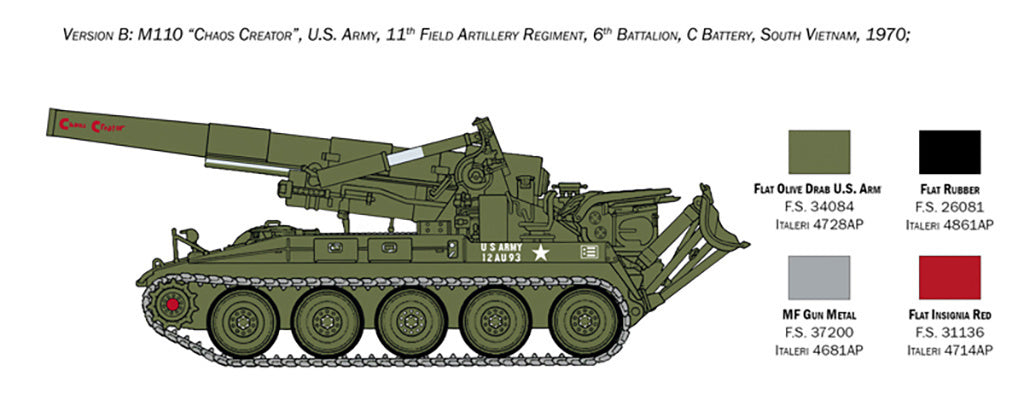Italeri M110 Self Propelled Howitzer 1/35 Military scale model Kit 6574