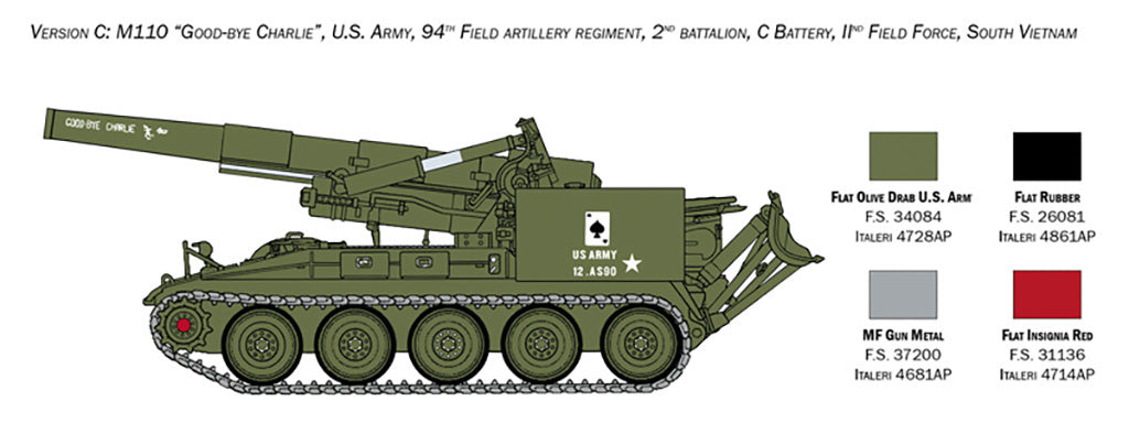 Italeri M110 Self Propelled Howitzer 1/35 Military scale model Kit 6574