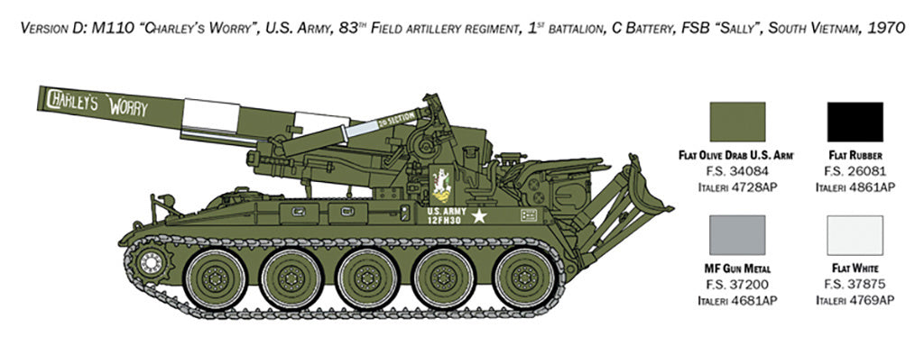 Italeri M110 Self Propelled Howitzer 1/35 Military scale model Kit 6574