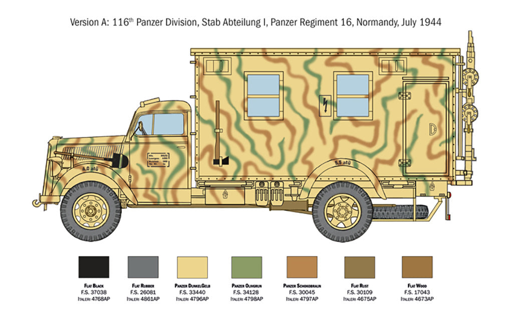 Italeri  1/35 Sd.Kfz.305/22 Opel Blitz Radio Truck model military kit 6575