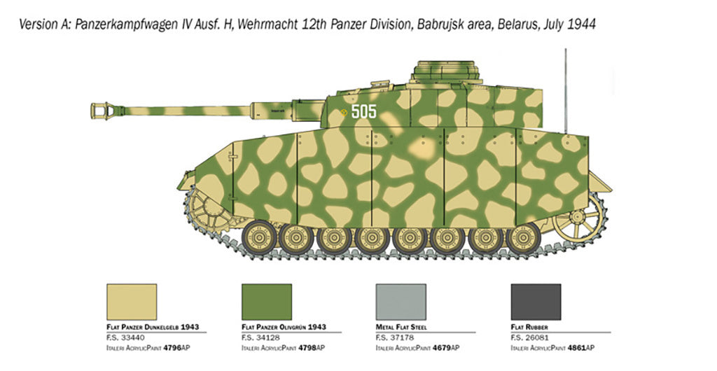 Italeri  1/35 Pz. Kpfw. IV Ausf. H Scale Model Military Tank  kit 6578*