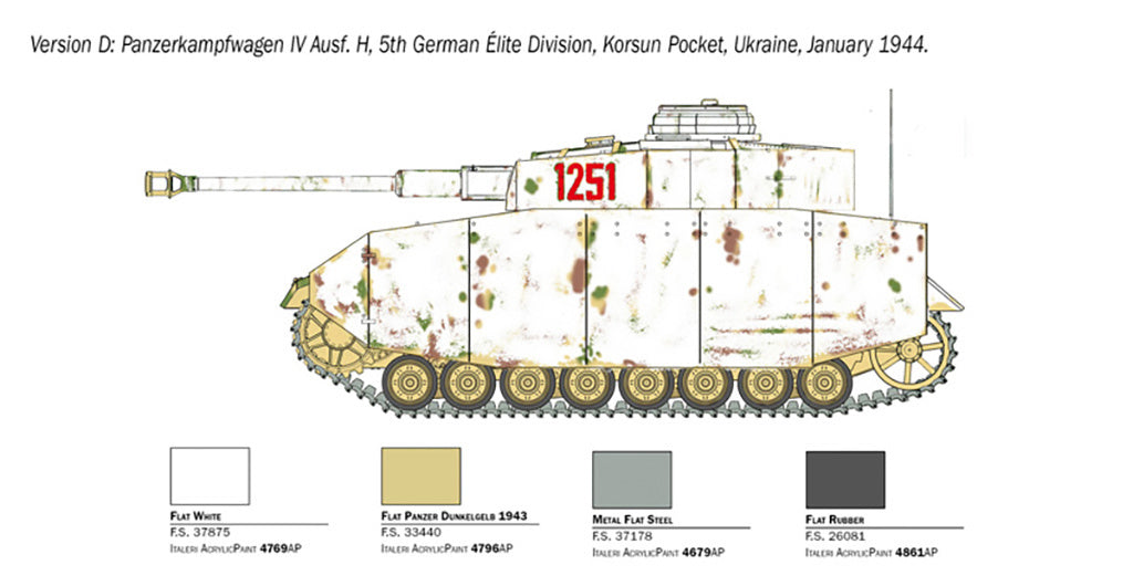 Italeri  1/35 Pz. Kpfw. IV Ausf. H Scale Model Military Tank  kit 6578*