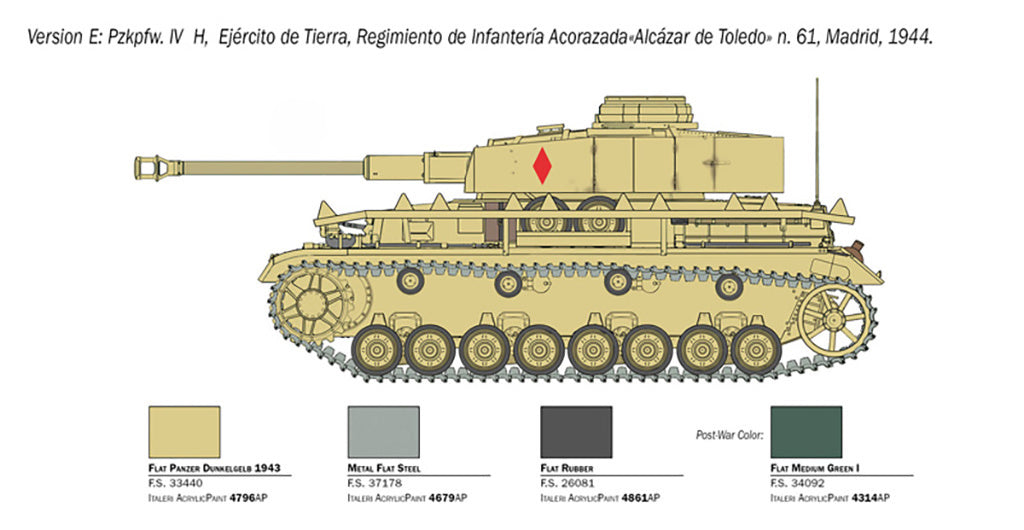 Italeri  1/35 Pz. Kpfw. IV Ausf. H Scale Model Military Tank  kit 6578*