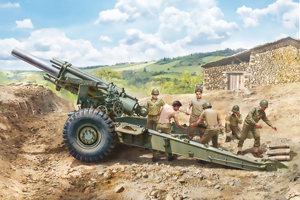 Italeri 1/35 M1 155mm Howitzer Gun with crew Military Scale Model Kit 6581