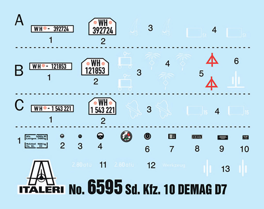 Italeri 1/35 SD KFZ 10 Demag Half Track with LE IG18 & Crew 6595 Scale Model Kit