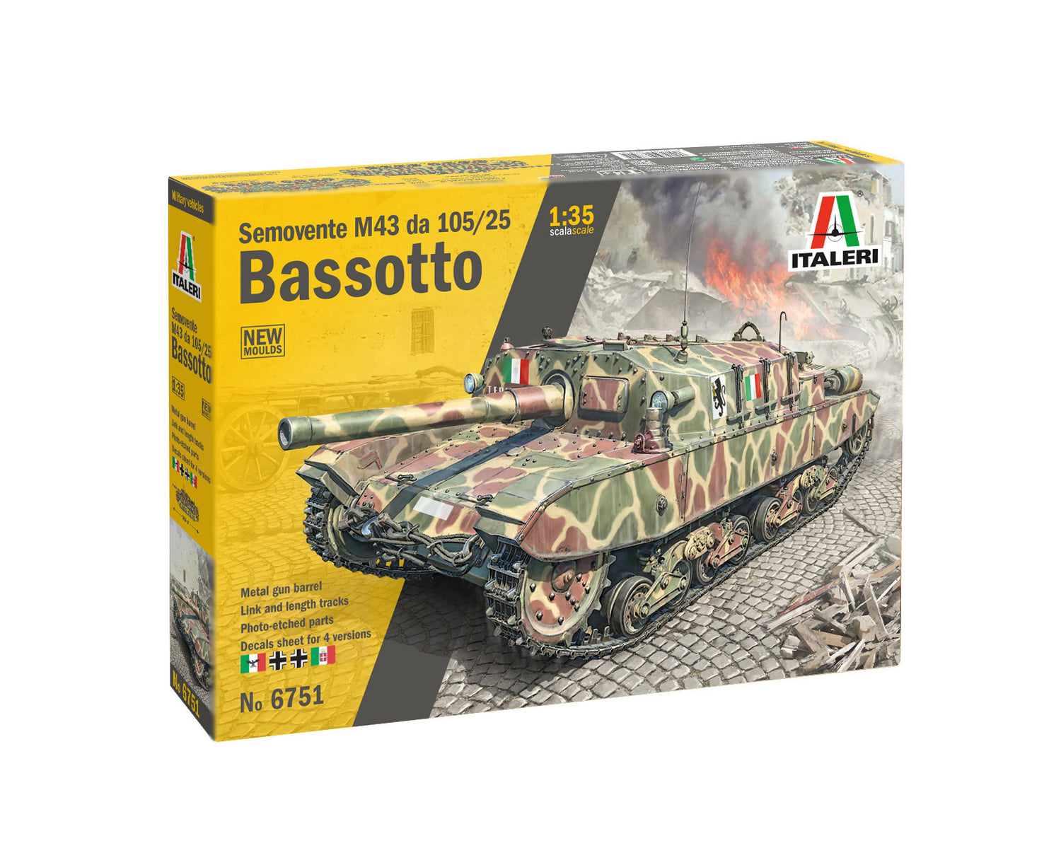 Italeri 1/35 Semovente M43 da 105/25 Bassotto Tank Scale Model Kit 6751