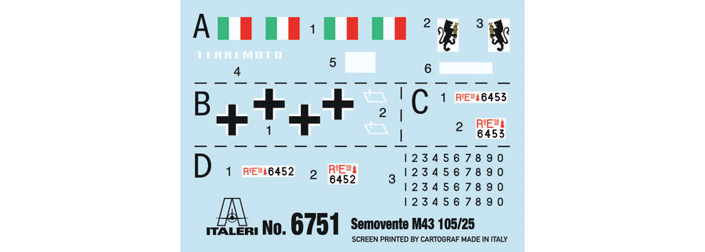 Italeri 1/35 Semovente M43 da 105/25 Bassotto Tank Scale Model Kit 6751