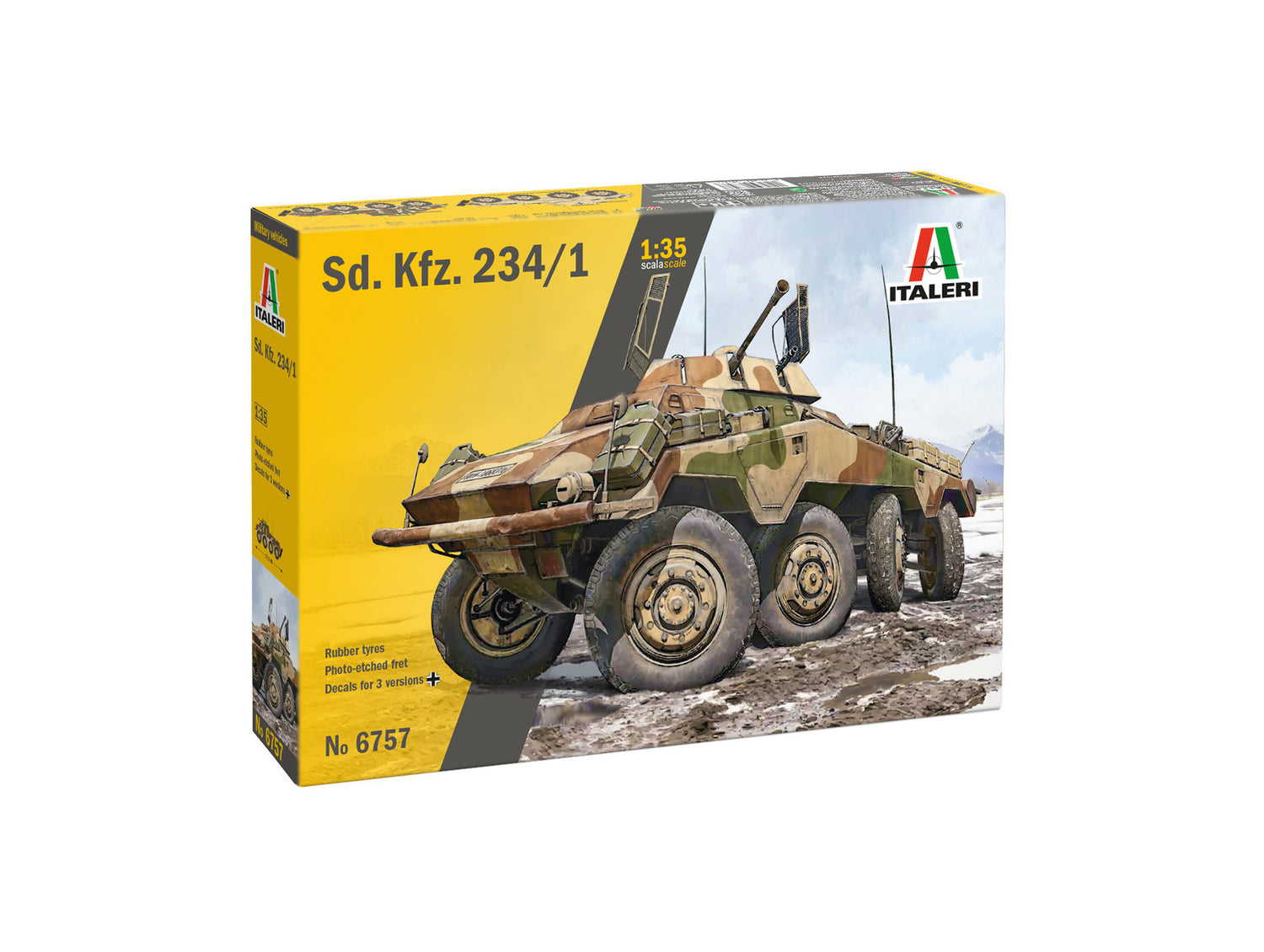 Italeri 1/35 Sd.Kfz. 234/1 Armoured Car model military kit 6757