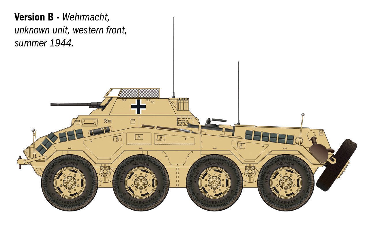 Italeri 1/35 Sd.Kfz. 234/1 Armoured Car model military kit 6757