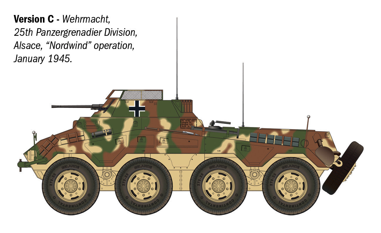 Italeri 1/35 Sd.Kfz. 234/1 Armoured Car model military kit 6757