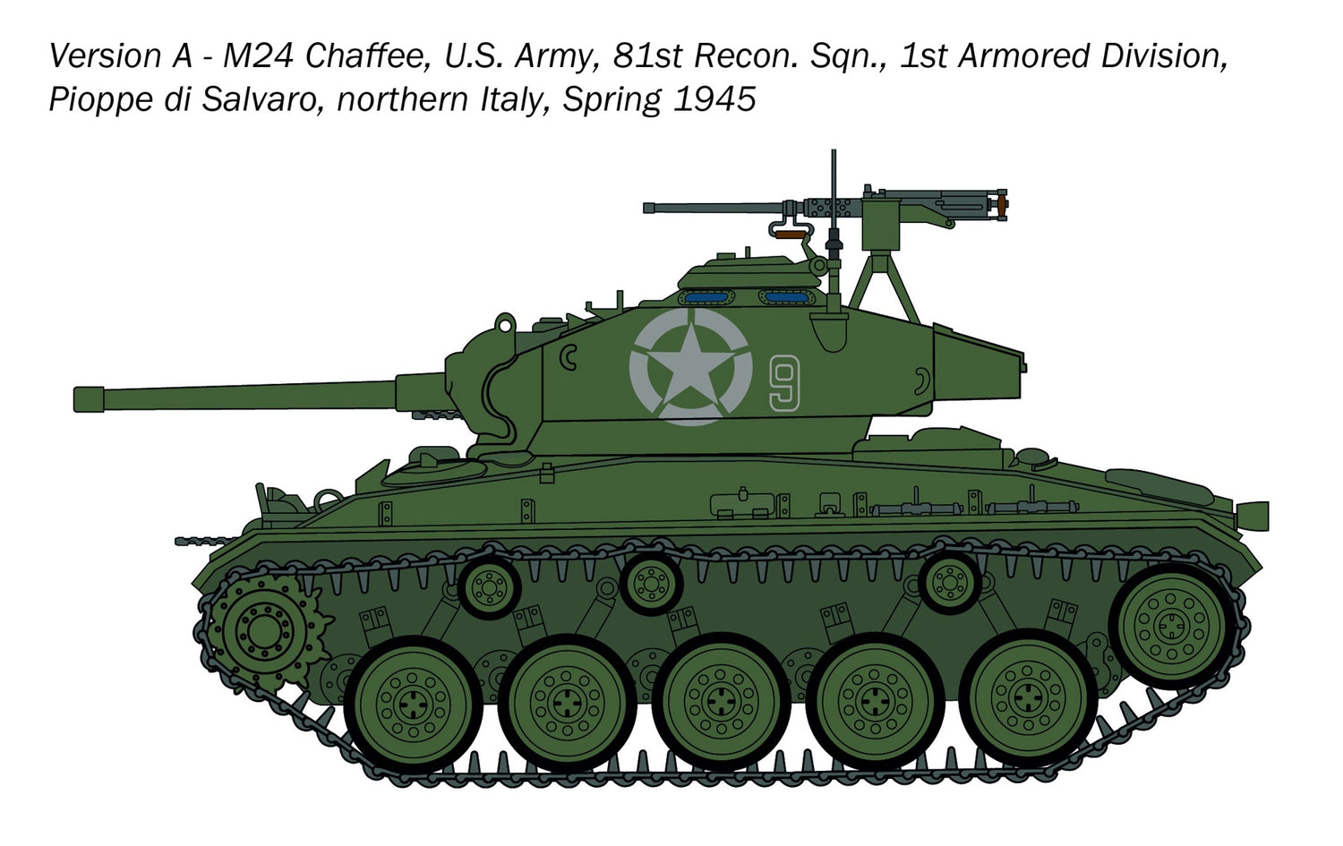 Italeri M24 "Chaffee" Tank 1/35 Scale Military model Kit 6761