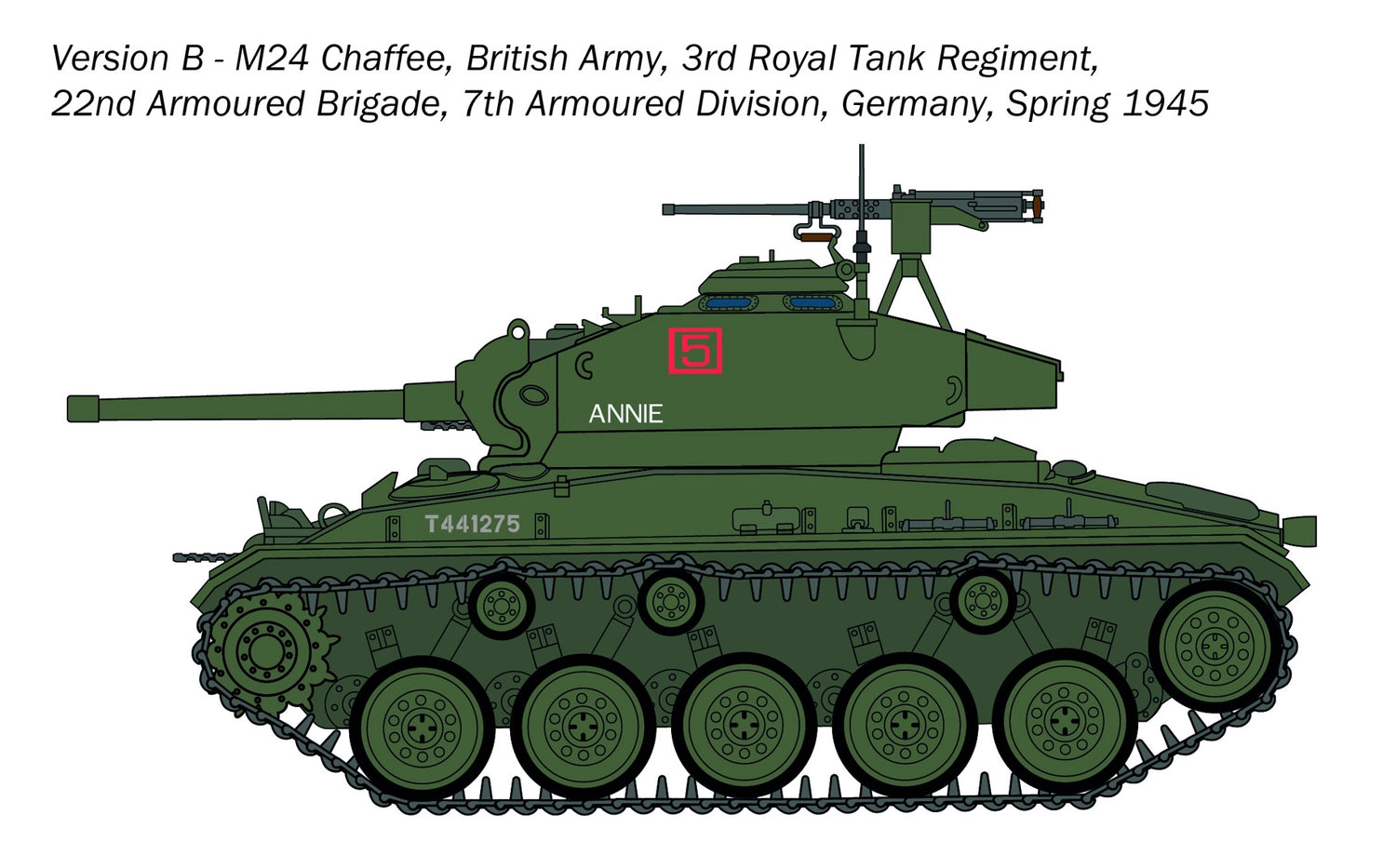 Italeri M24 "Chaffee" Tank 1/35 Scale Military model Kit 6761