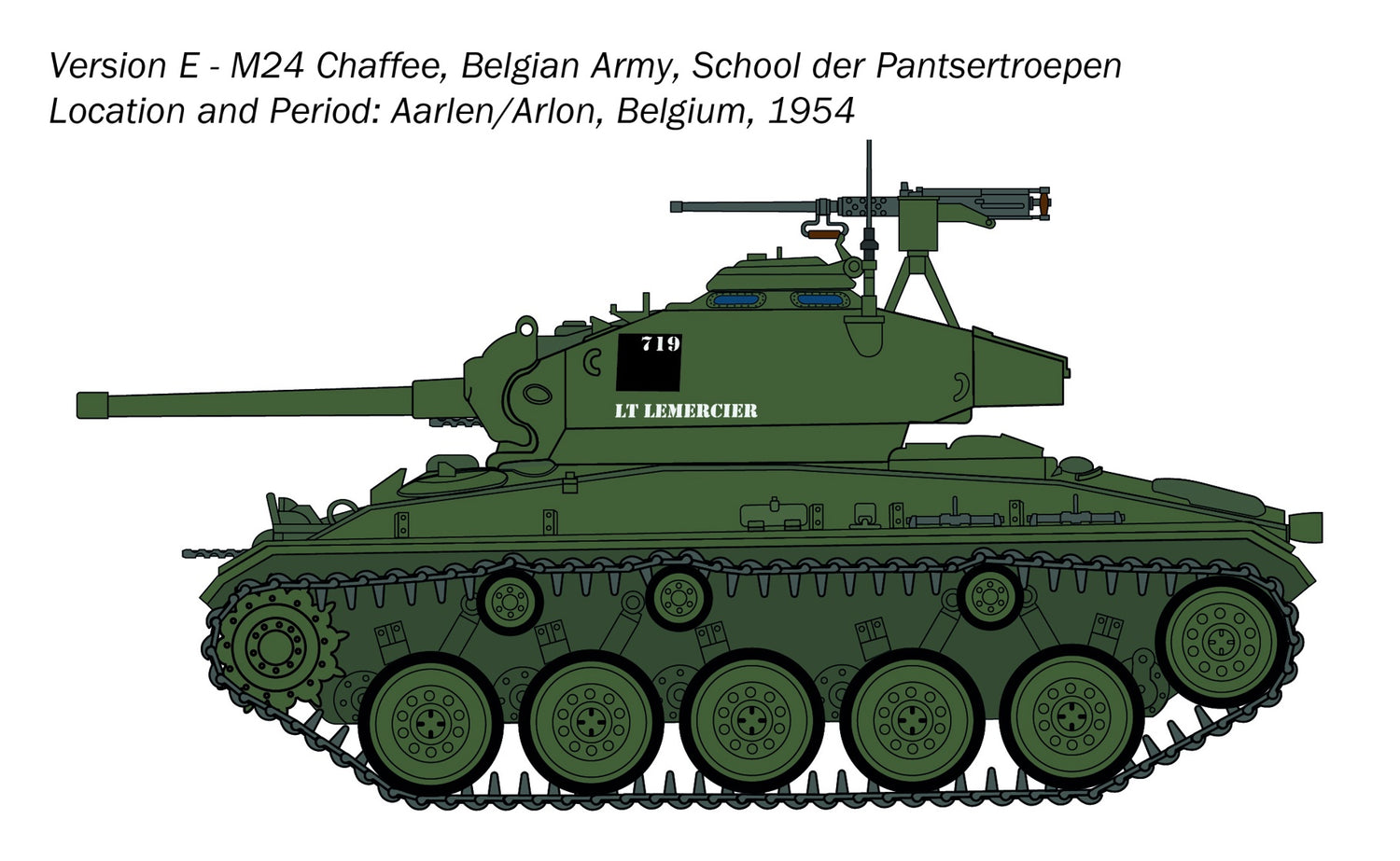 Italeri M24 "Chaffee" Tank 1/35 Scale Military model Kit 6761