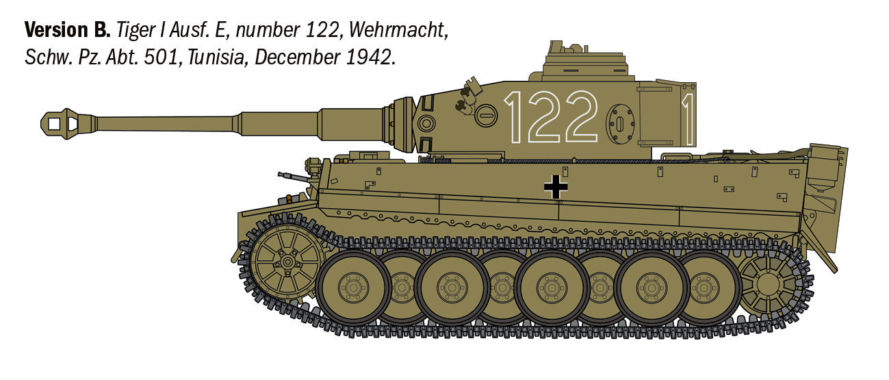 Italeri 1/35 Pz. Kpfw. VI Tiger I Ausf. E (tp) Early Production Scale model tank 6767*