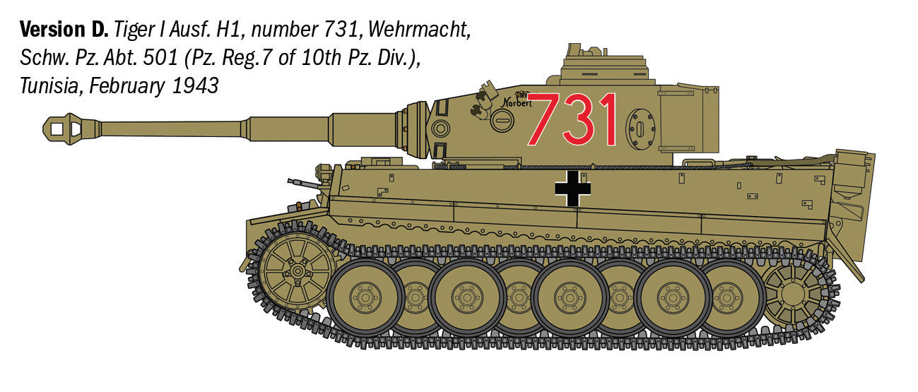 Italeri 1/35 Pz. Kpfw. VI Tiger I Ausf. E (tp) Early Production Scale model tank 6767*