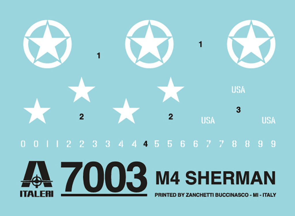 Italeri  1/72 M4 Sherman Tank Military Model kit 7003