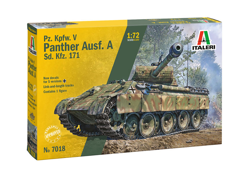 Italeri 1/72 Sd.Kfz. 171 Pz.Kpfw. V Panther Ausf. A Tank Military Model kit